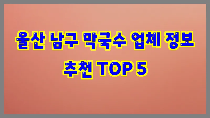 울산 남구 막국수