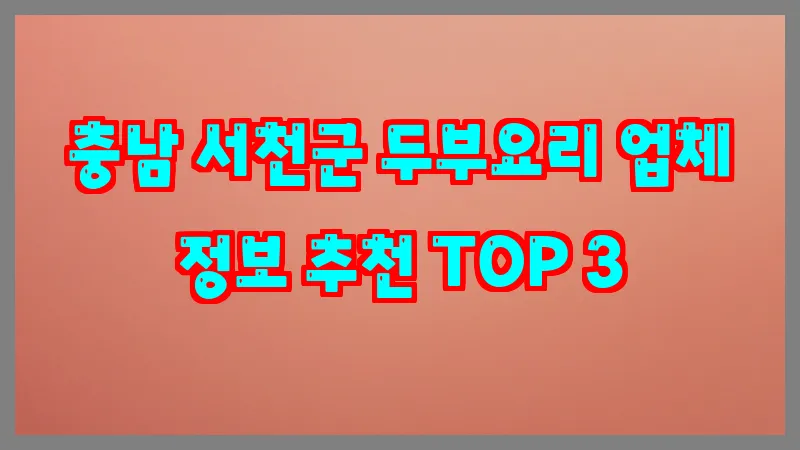 충남 서천군 두부요리