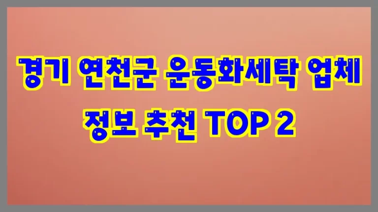 경기 연천군 운동화세탁 업체 정보 추천 TOP 2