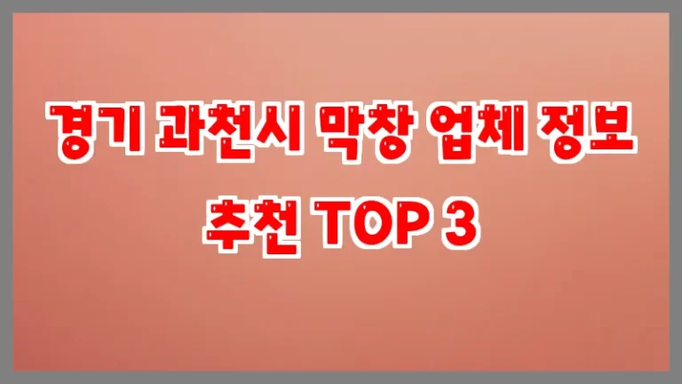 경기 과천시 막창 업체 정보 추천 TOP 3