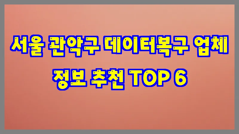 서울 관악구 데이터복구