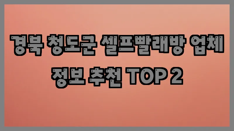 경북 청도군 셀프빨래방