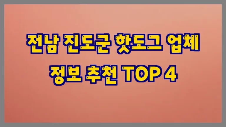전남 진도군 핫도그 업체 정보 추천 TOP 4