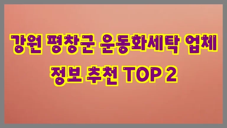 강원 평창군 운동화세탁 업체 정보 추천 TOP 2