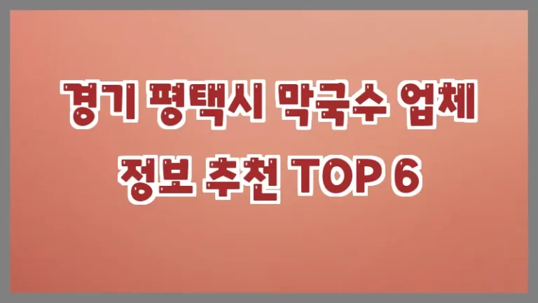 경기 평택시 막국수 업체 정보 추천 TOP 6