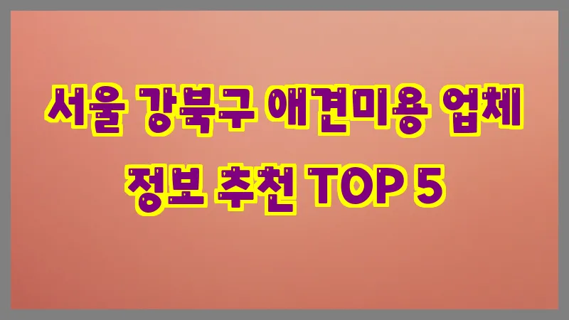 서울 강북구 애견미용