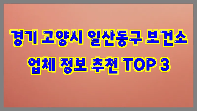경기 고양시 일산동구 보건소
