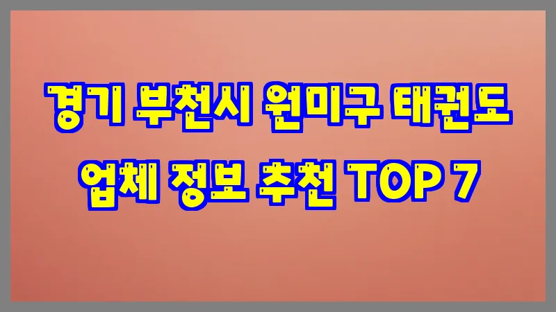 경기 부천시 원미구 태권도