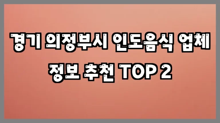 경기 의정부시 인도음식 업체 정보 추천 TOP 2