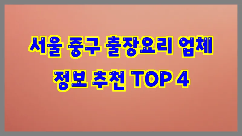 서울 중구 출장요리