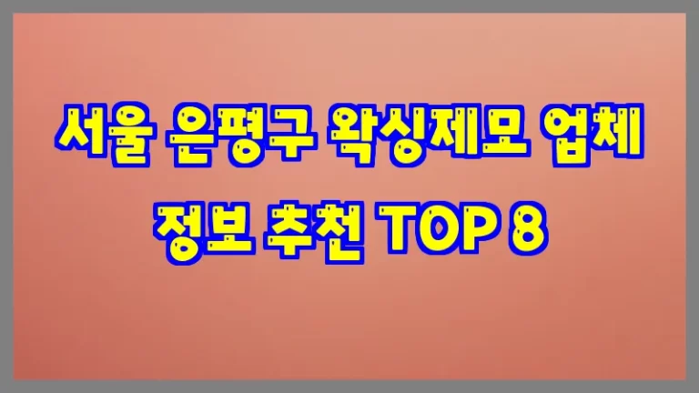 서울 은평구 왁싱제모 업체 정보 추천 TOP 8