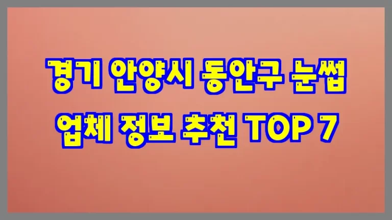 경기 안양시 동안구 눈썹 업체 정보 추천 TOP 7