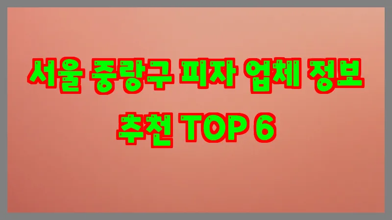 서울 중랑구 피자