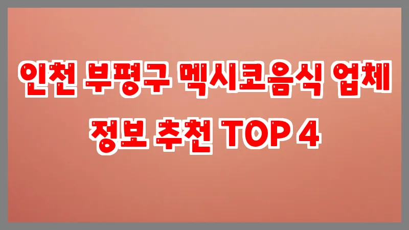 인천 부평구 멕시코음식