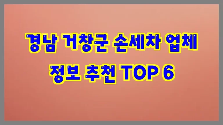 경남 거창군 손세차 업체 정보 추천 TOP 6