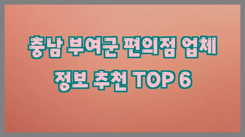 충남 부여군 편의점