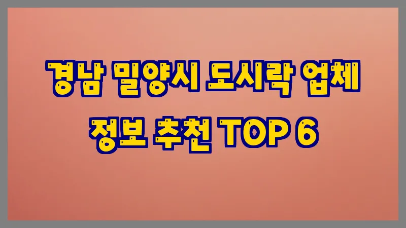 경남 밀양시 도시락