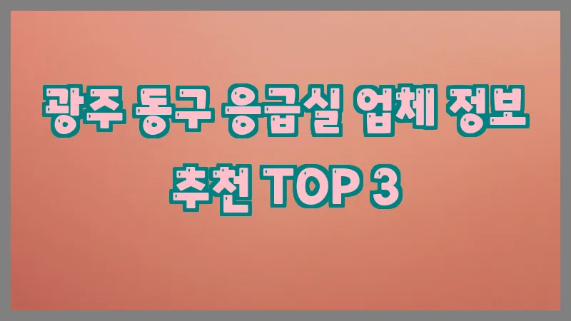 광주 동구 응급실