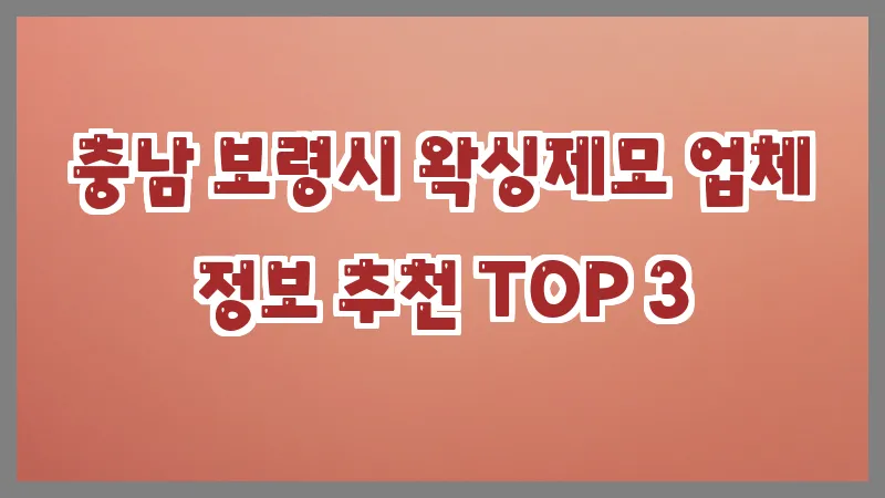 충남 보령시 왁싱제모