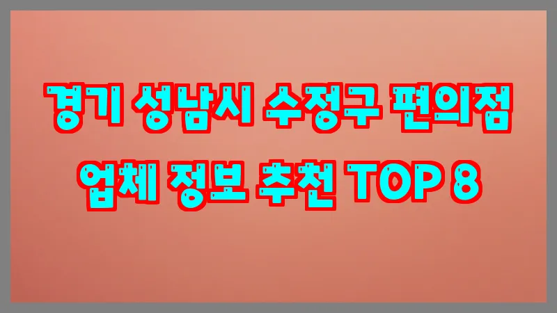 경기 성남시 수정구 편의점