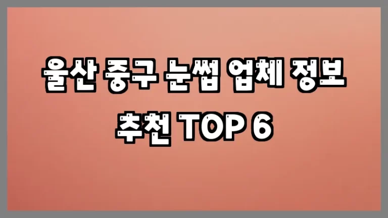 울산 중구 눈썹 업체 정보 추천 TOP 6