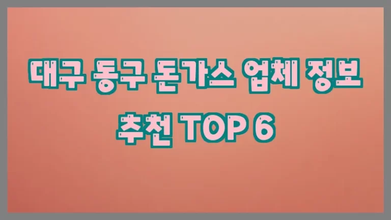 대구 동구 돈가스 업체 정보 추천 TOP 6