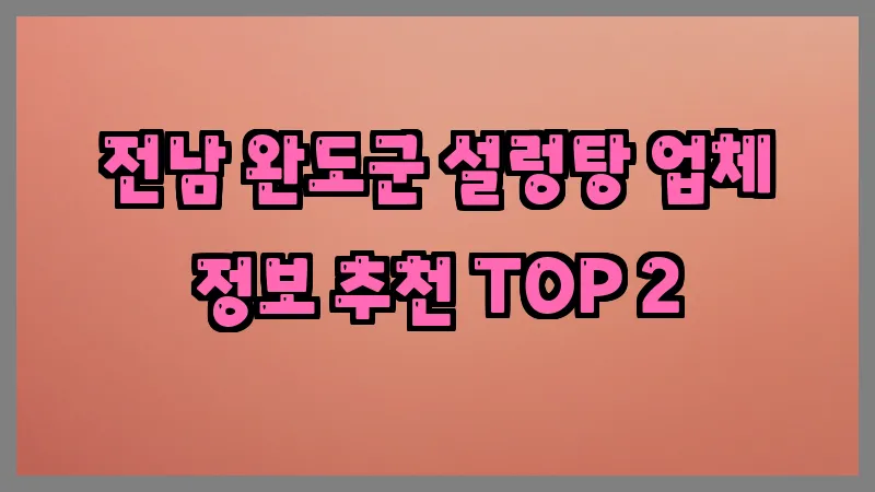 전남 완도군 설렁탕