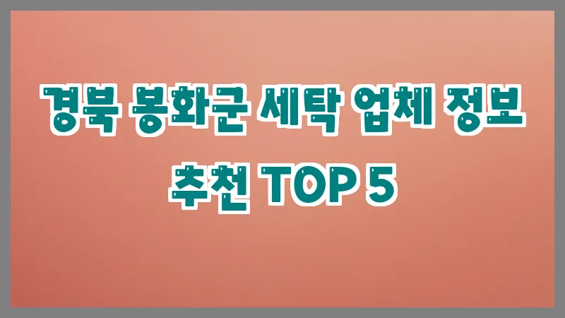 경북 봉화군 세탁