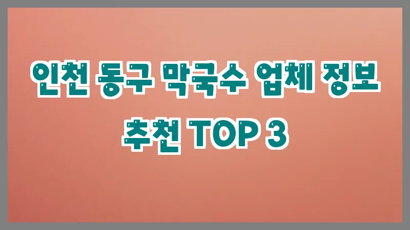 인천 동구 막국수