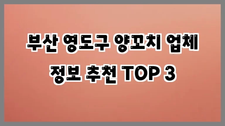 부산 영도구 양꼬치 업체 정보 추천 TOP 3