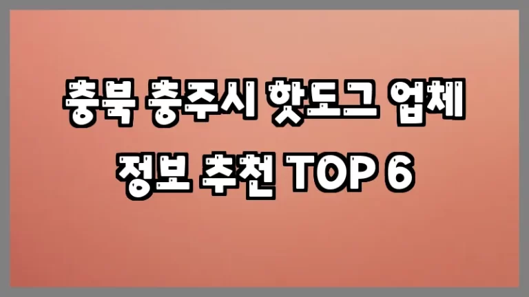 충북 충주시 핫도그 업체 정보 추천 TOP 6