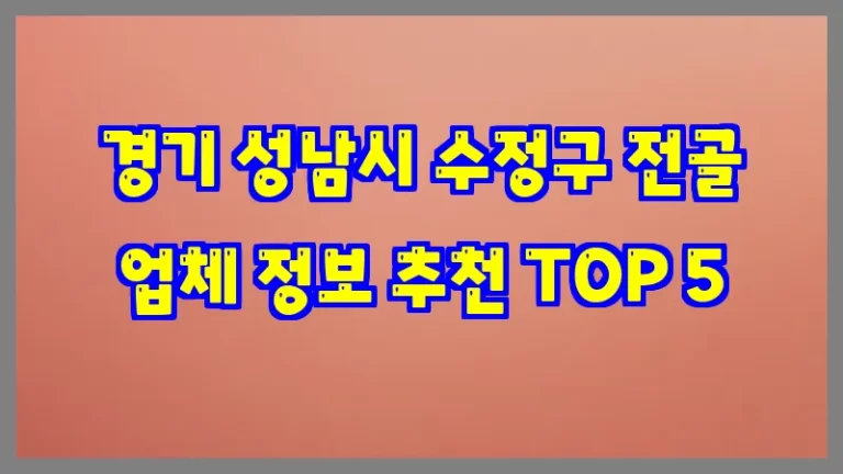 경기 성남시 수정구 전골 업체 정보 추천 TOP 5