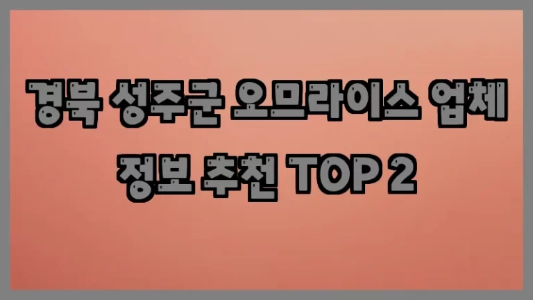 경북 성주군 오므라이스 업체 정보 추천 TOP 2