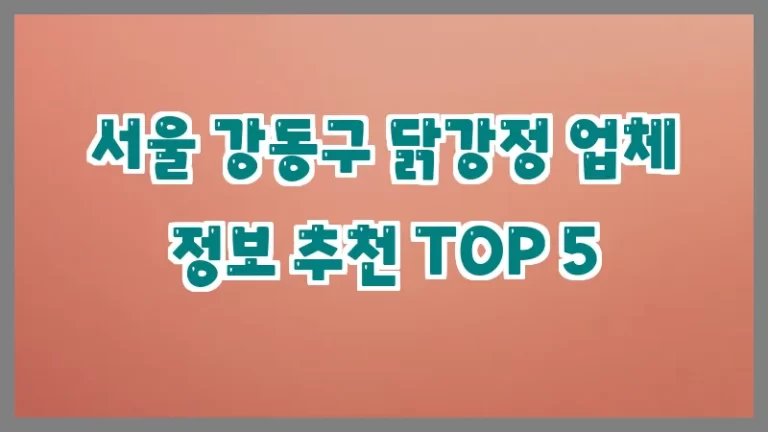 서울 강동구 닭강정 업체 정보 추천 TOP 5