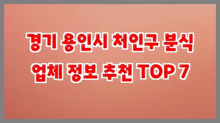 경기 용인시 처인구 분식 업체 정보 추천 TOP 7