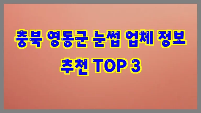 충북 영동군 눈썹 업체 정보 추천 TOP 3