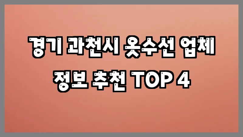 경기 과천시 옷수선