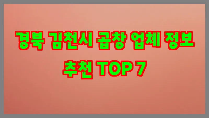 경북 김천시 곱창