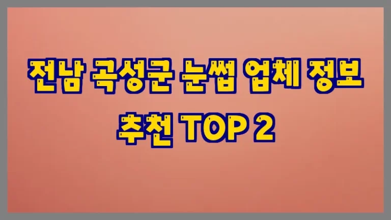 전남 곡성군 눈썹 업체 정보 추천 TOP 2
