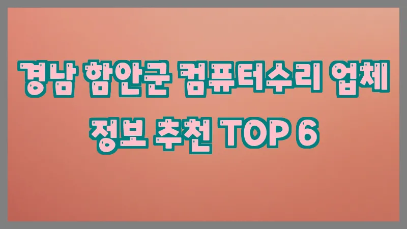 경남 함안군 컴퓨터수리