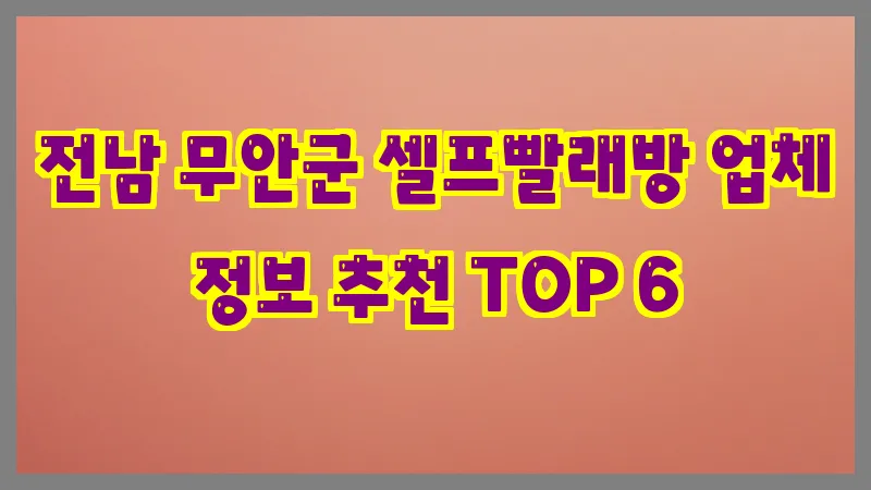 전남 무안군 셀프빨래방