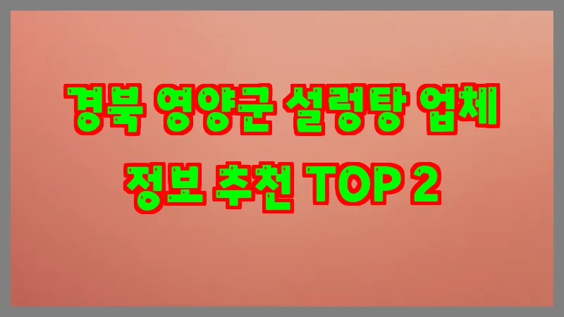 경북 영양군 설렁탕