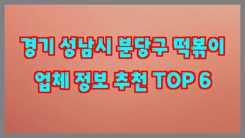경기 성남시 분당구 떡볶이