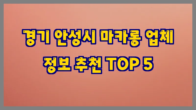 경기 안성시 마카롱
