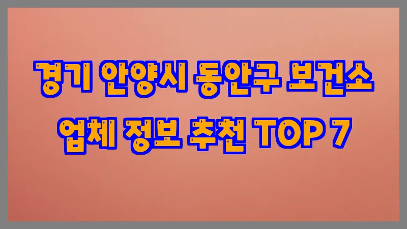 경기 안양시 동안구 보건소