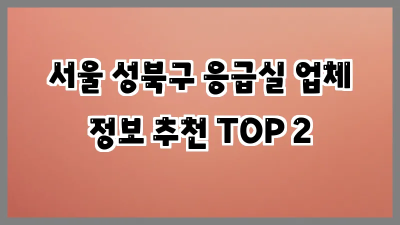 서울 성북구 응급실
