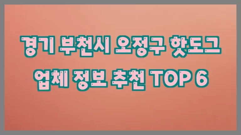 경기 부천시 오정구 핫도그 업체 정보 추천 TOP 6