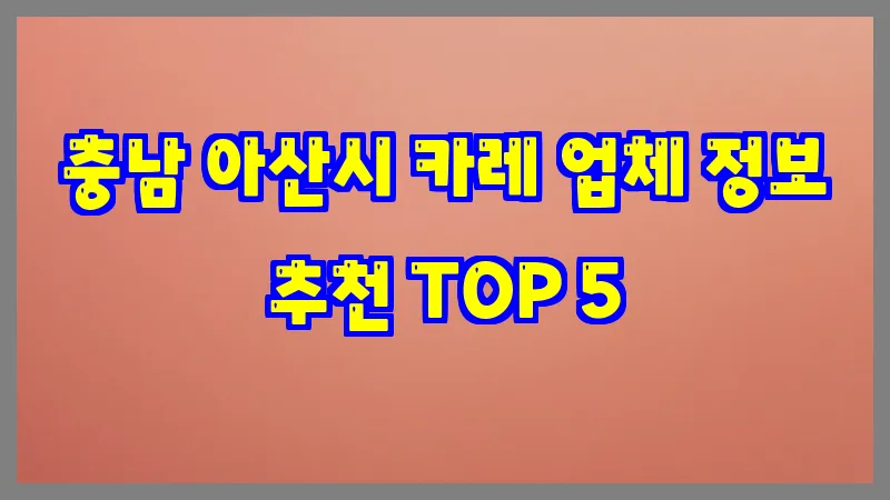충남 아산시 카레 업체 정보 추천 TOP 5
