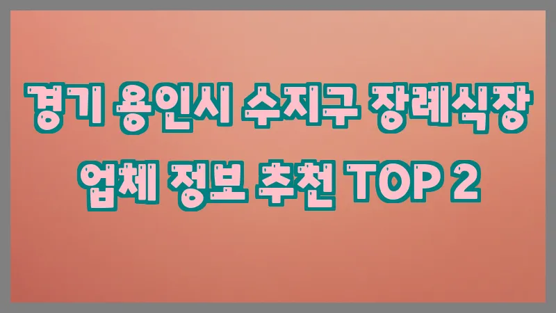 경기 용인시 수지구 장례식장