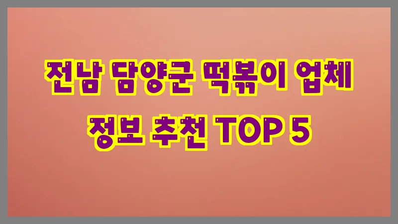 전남 담양군 떡볶이